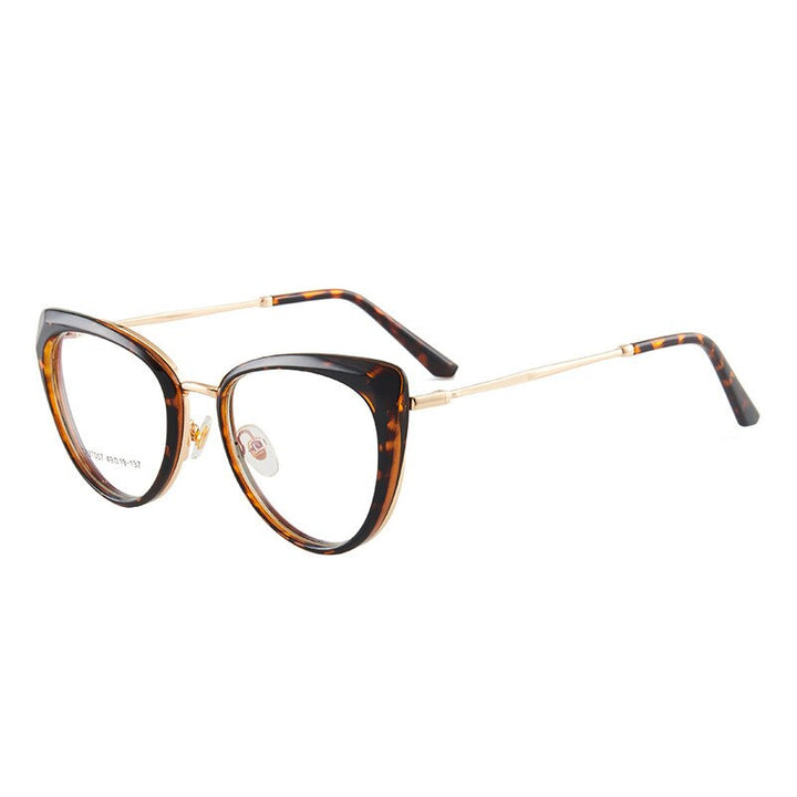 Hotony Women's Full Rim TR 90 Resin Cat Eye Frame Eyeglasses 7007 Full Rim Hotony Leopard  