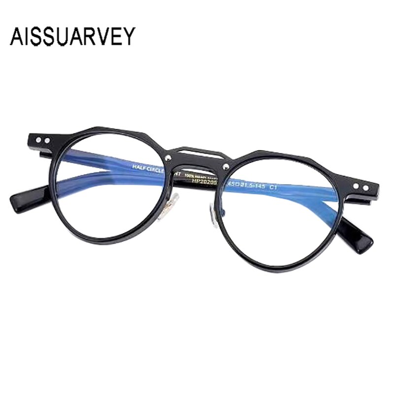 Aissuarvey Unisex Full Rim Round Light Acetate Frame Eyeglasses Hp20205 Full Rim Aissuarvey Eyeglasses   