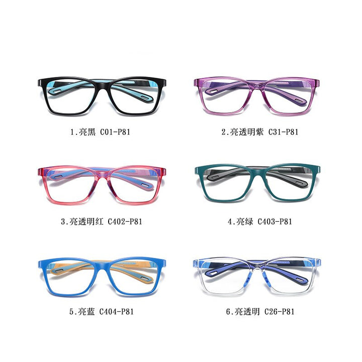 Children's Unisex Full Rim TR Silica Gel Titanium Frame Eyeglasses Trzc812 Full Rim Bclear   