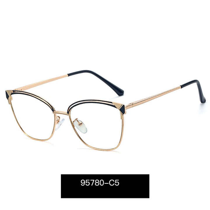 Hotony Women's Full Rim Square Alloy Frame Eyeglasses 95780 Full Rim Hotony C5  