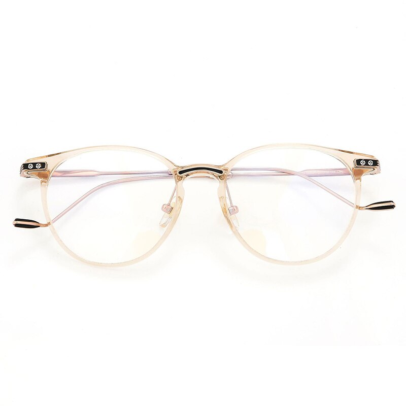 Aissuarvey Full Rim Titanium Acetate Plated Frame Unisex Eyeglasses Full Rim Aissuarvey Eyeglasses Khaki CN 