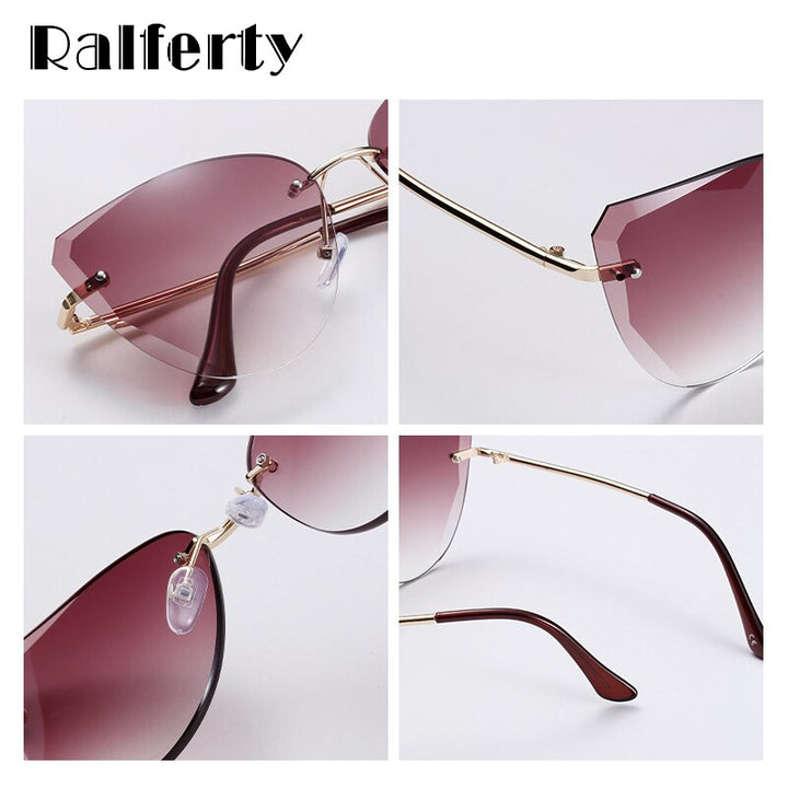 Ralferty Women's Sunglasses Rimless Cat Eye W Sunglasses Ralferty   