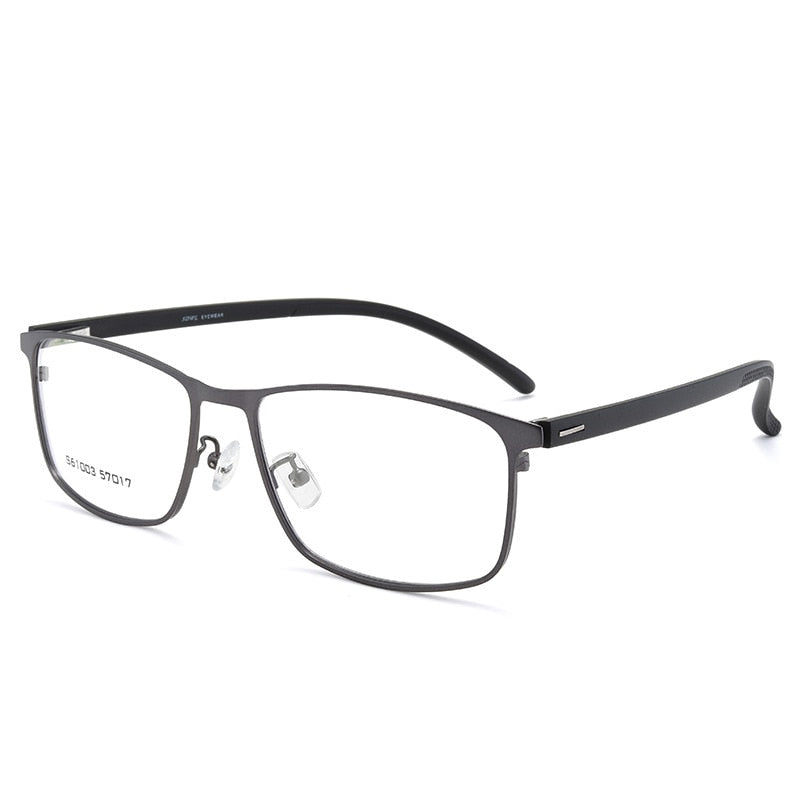 Men's Full Rim Alloy Frame TR90 Temples Spring Hinged Eyeglasses 61003 Full Rim Bclear   