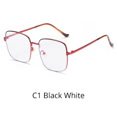Ralferty Men's Eyeglasses Anti Blue Light Square Oversize W5103 Anti Blue Ralferty C1 Black White  