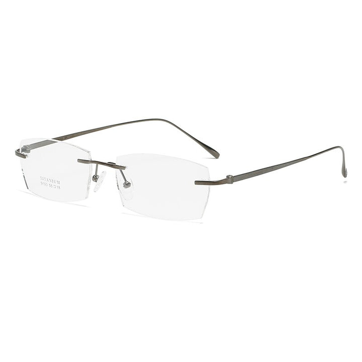 Zirosat 9193 Unisex Eyeglasses Pure Titanium Rimless Rimless Zirosat grey  