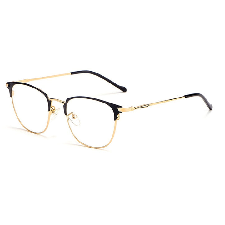 Hotochki Unisex Full Rim Alloy Frame Eyeglasses 3389 Full Rim Hotochki Gold  