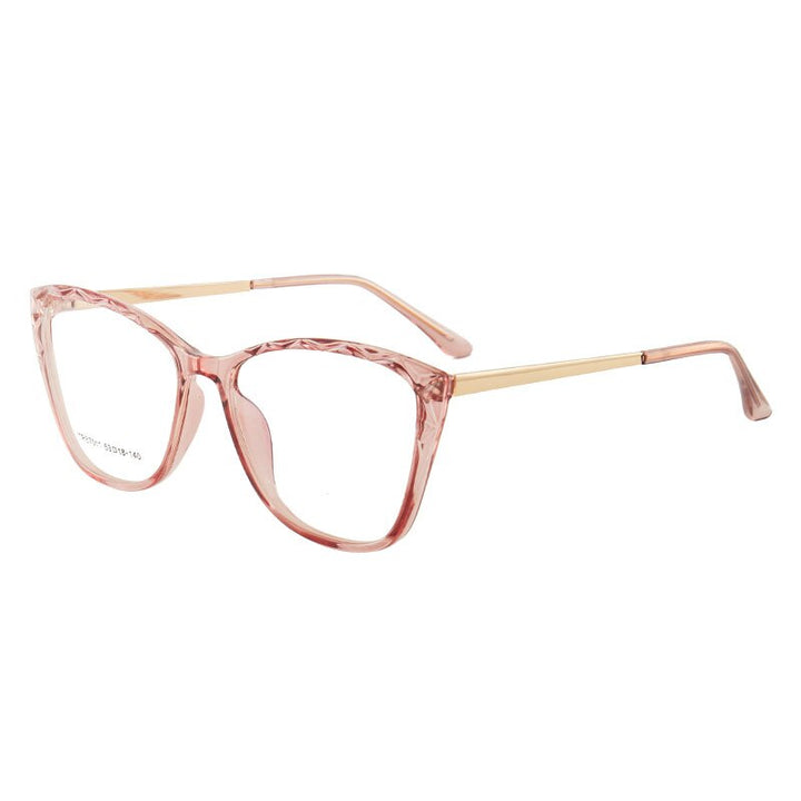 Hotony Women's Full Rim TR 90 Resin Square Cat Eye Frame Eyeglasses 7011 Full Rim Hotony Pink  