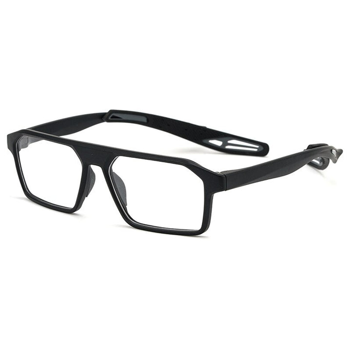 KatKani Unisex Full Rim Rectangle TR 90 Resin Sport Frame Eyeglasses K001 Sport Eyewear KatKani Eyeglasses Black Gray  