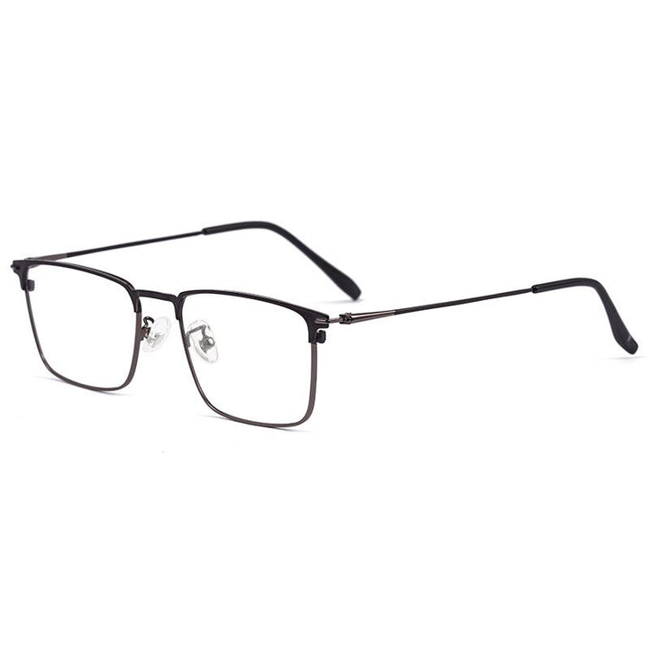 Reven Jate Men's Eyeglasses 0606 Full Rim Square Shape Alloy Eyewear Rx-Able Full Rim Reven Jate black-grey  