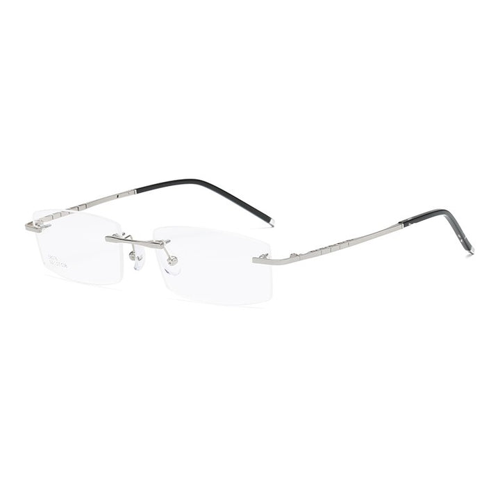 Zirosat 58076 Unisex Eyeglasses Alloy Titanium Square Rimless Rimless Zirosat silver  