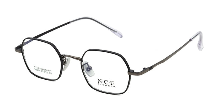 Bclear Unisex Eyeglasses Titanium Small Full Rim Sc88301 Full Rim Bclear black gray  