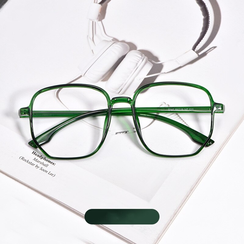 Yimaruili Unisex Full Rim Acetate Polygon Frame Eyeglasses D147 Full Rim Yimaruili Eyeglasses Green  