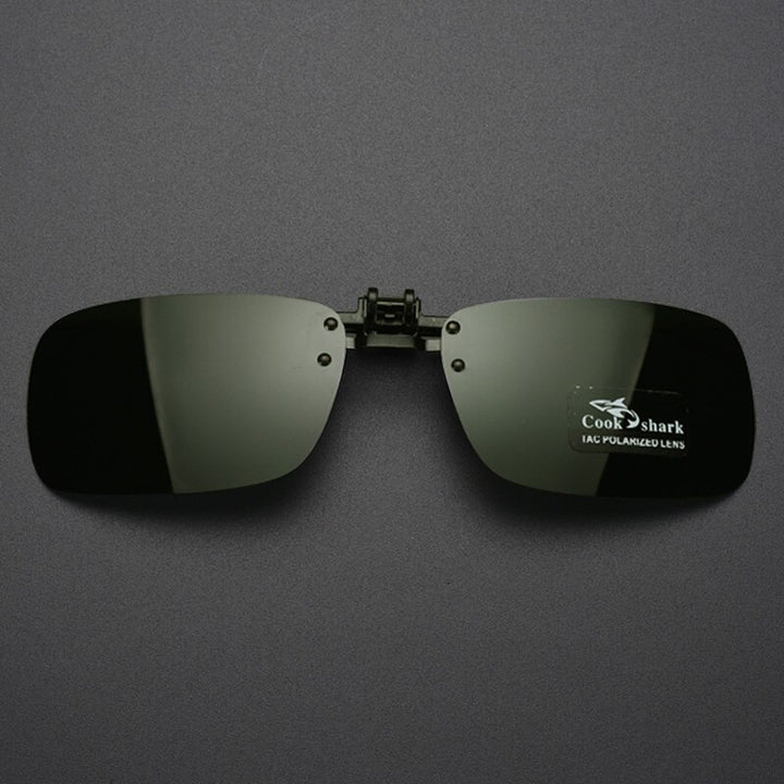 Cook Shark Polarized Men's Sunglasses Clip Driving Glasses Clip Driving Uv Sunglasses Cook Shark Army Green China Black
