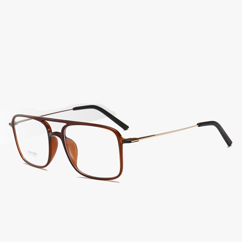 Unisex Square Double Bridge ULTEM Full Rim Frame Eyeglasses 2235 Full Rim Bclear   