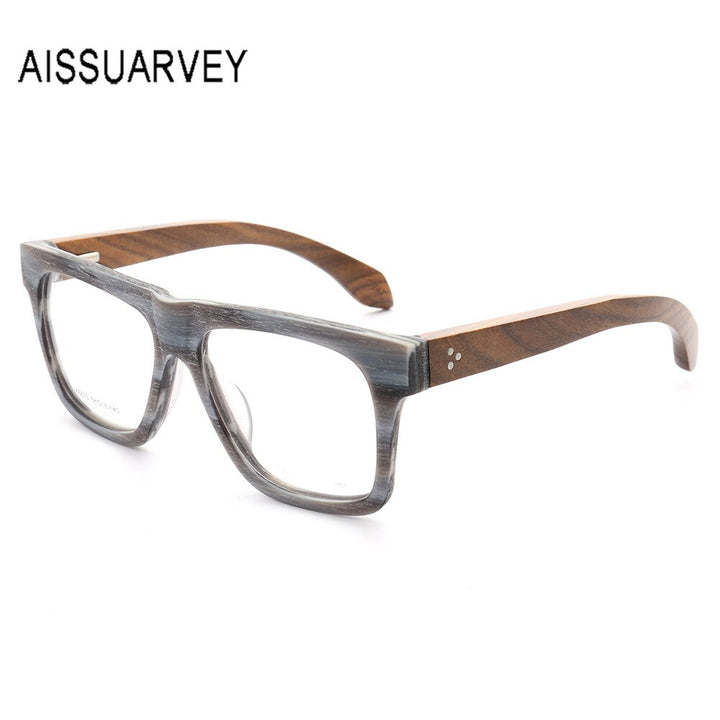 Aissuarvey Unisex Full Rim Rectangular Frame Wooden Eyeglasses K6613 Full Rim Aissuarvey Eyeglasses k6613-C947 CN 