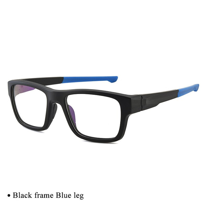Men's Full Rim TR-90 Plastic Titanium Sports Frame Eyeglasses Zt9224 Sport Eyewear Bclear black blue  