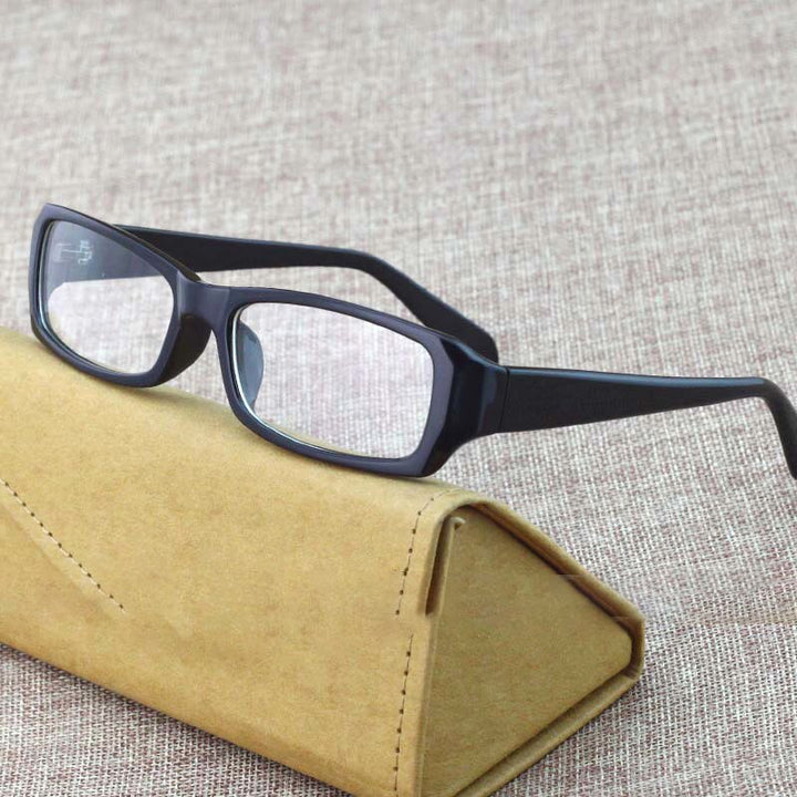 Unisex Reading Glasses Rectangular Lenses Plastic Frame Reading Glasses Vazrobe 0 black 