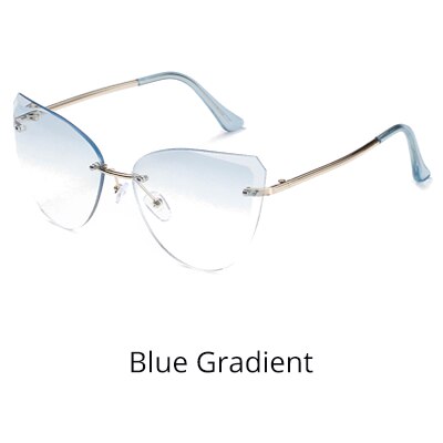 Ralferty Women's Sunglasses Rimless Cat Eye W Sunglasses Ralferty Blue Gradient China 