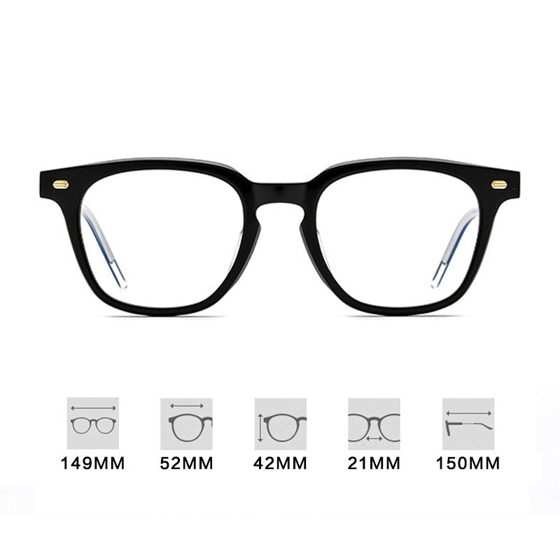 Gatenac Full Rim Square Acetate Frame Eyeglasses Gxyj645 Full Rim Gatenac KUB Black  