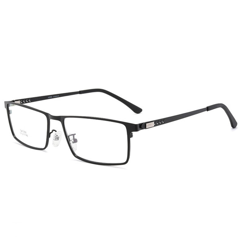 Men's Full Rim Alloy Frame Eyeglasses Spring Hinge 41002 Full Rim Bclear black  