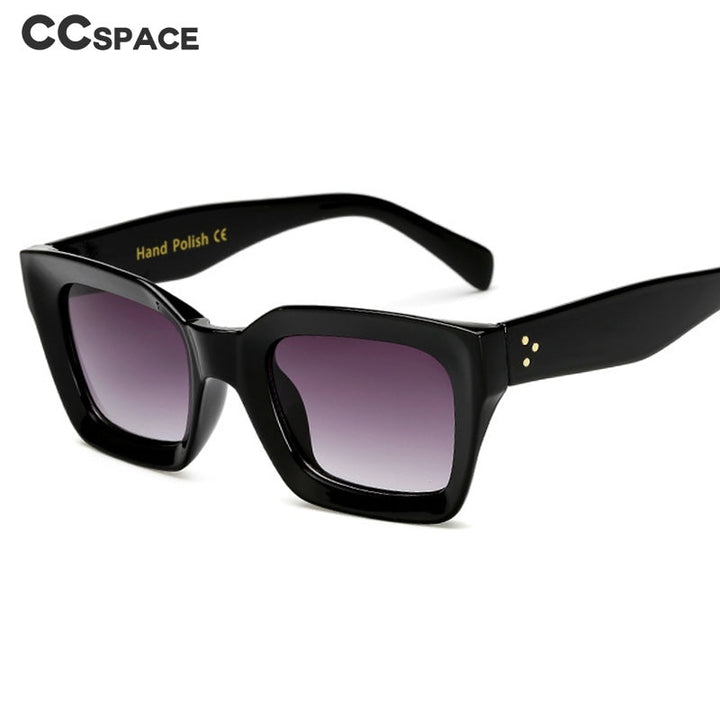 CCSpace Unisex Full Rim Square Cat Eye Resin Rivet Frame Eyeglasses 47105 Full Rim CCspace black gray  