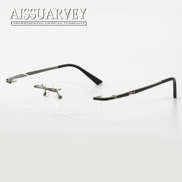 Aissuarvey Men's Rimless Alloy Frame Eyeglasses AsyC041 Rimless Aissuarvey Eyeglasses   