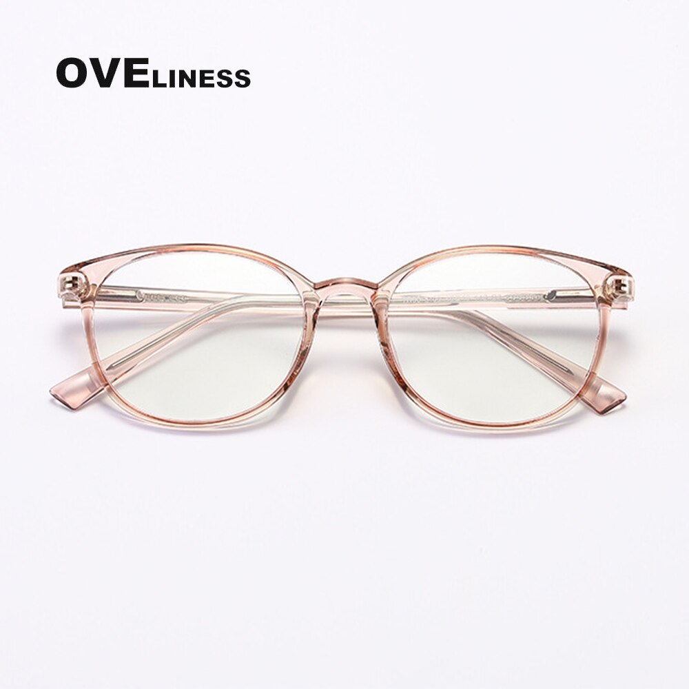 Oveliness Unisex Full Rim Round Square Tr 90 Titanium Eyeglasses 8109 Full Rim Oveliness light tea  
