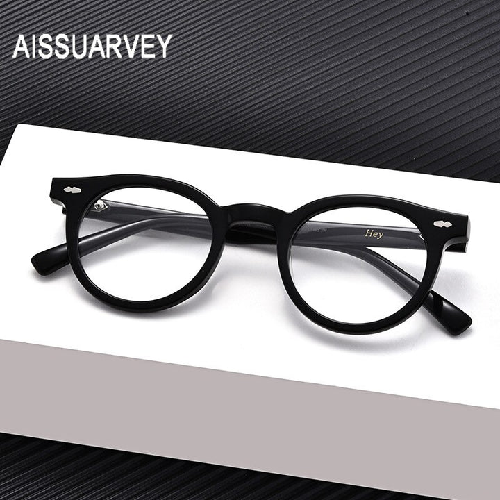 Aissuarvey Full Rim Light Acetate Round Horn Rim Frame Eyeglasses Unisex Full Rim Aissuarvey Eyeglasses   