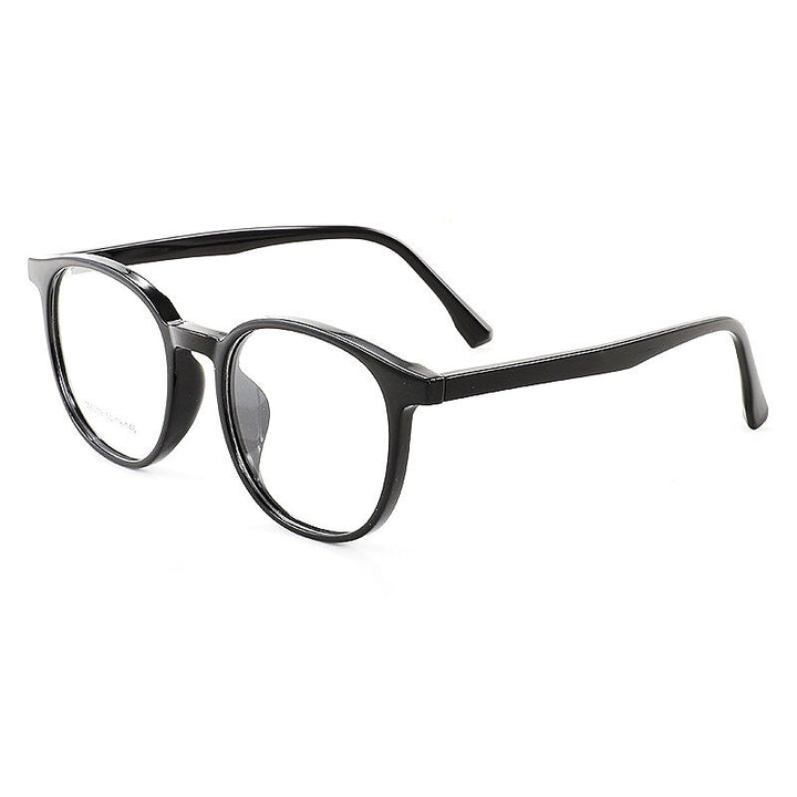 KatKani Unisex Full Rim  TR 90 Resin Round Frame Eyeglasses Mz019 Full Rim KatKani Eyeglasses Black  