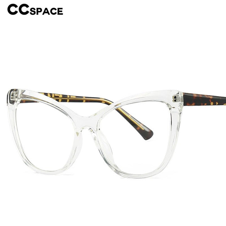 CCSpace Unisex Full Rim Oversized  Cat Eye Tr 90 Titanium Frame Eyeglasses 49263 Full Rim CCspace   