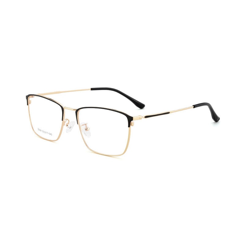 Hotochki Men's Full Rim Square Horned Acetate Alloy Eyeglasses 5059 Full Rim Hotochki   