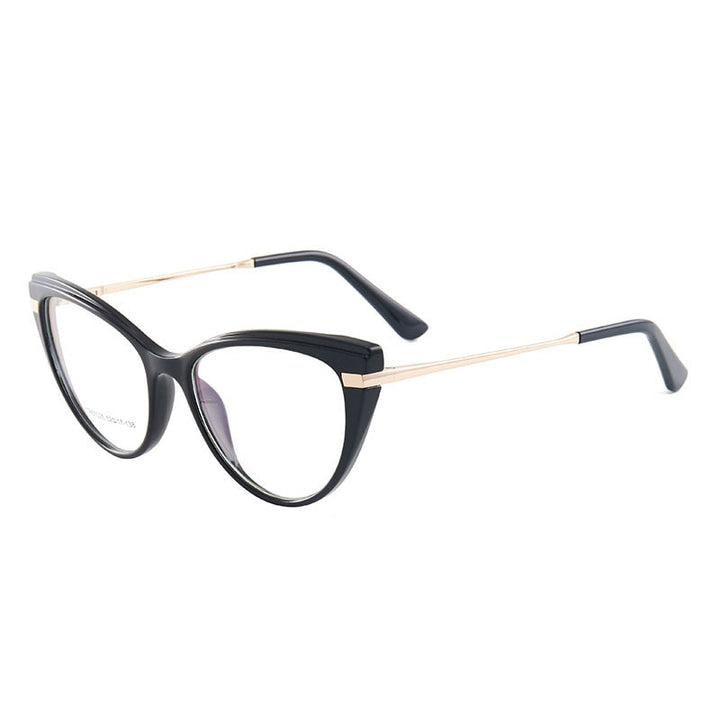 Hotony Women's Full Rim TR 90 Resin Cat Eye Frame Eyeglasses 7025 Full Rim Hotony black  