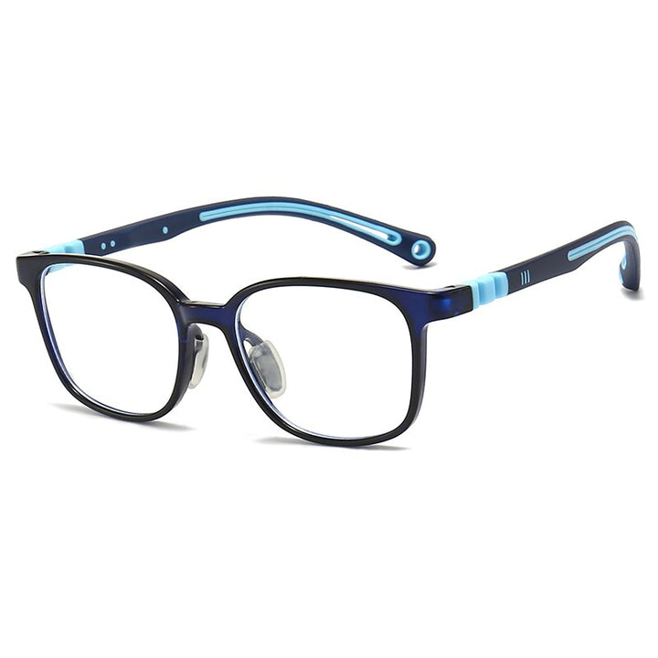 Oveliness Unisex Children's Full Rim Square Tr 90 Titanium Eyeglasses Trd101 Full Rim Oveliness c3 blue  