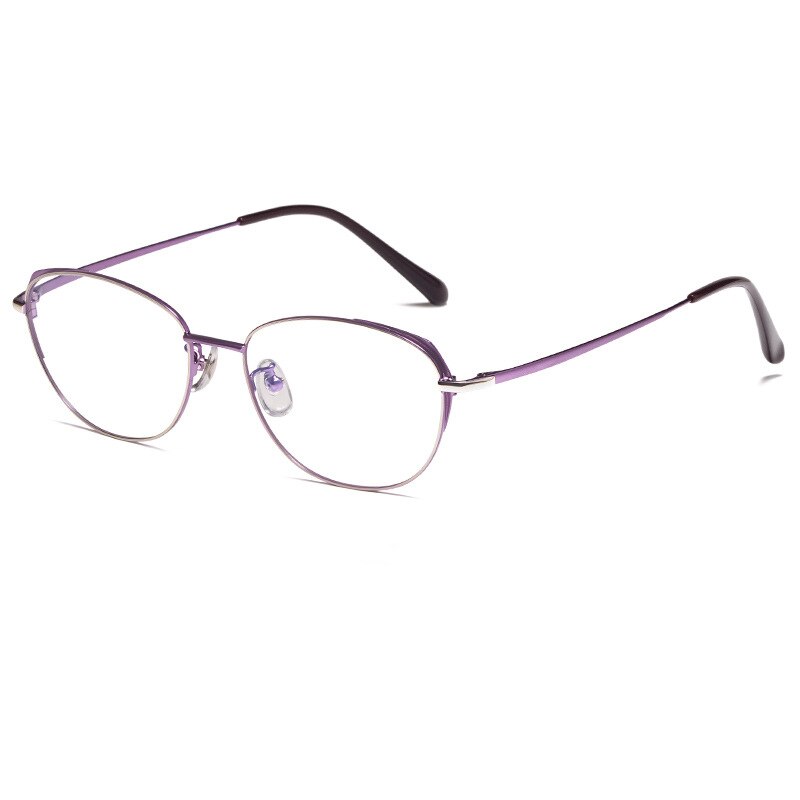 Aissuarvey Rectangle Alloy Full Rim Frame Women's Eyeglasses 6038S Full Rim Aissuarvey Eyeglasses Purple silver  