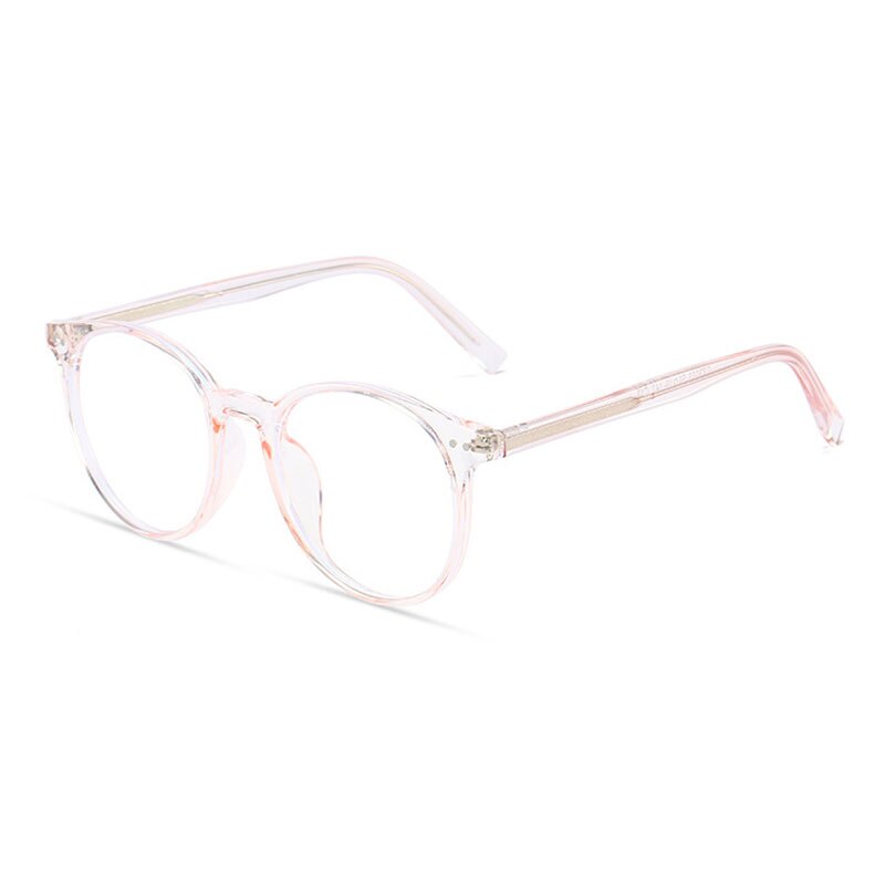 Hotony Women's Full Rim Round Acetate Frame Eyeglasses 3003 Full Rim Hotony Transparent Pink  