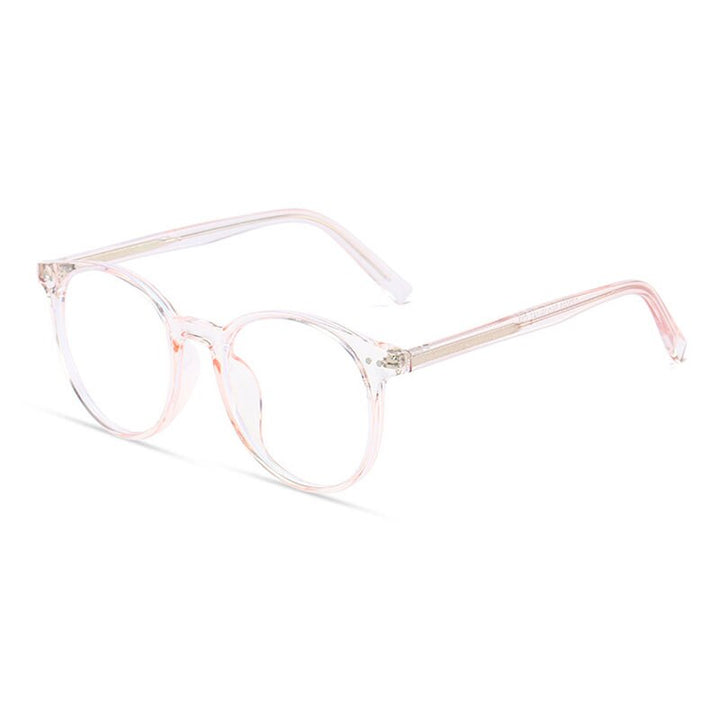 Hotony Women's Full Rim Round Acetate Frame Eyeglasses 3003 Full Rim Hotony Transparent Pink  