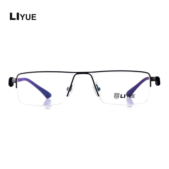 Oveliness Men's Semi Rim Square Alloy Eyeglasses 08127 Semi Rim Oveliness   