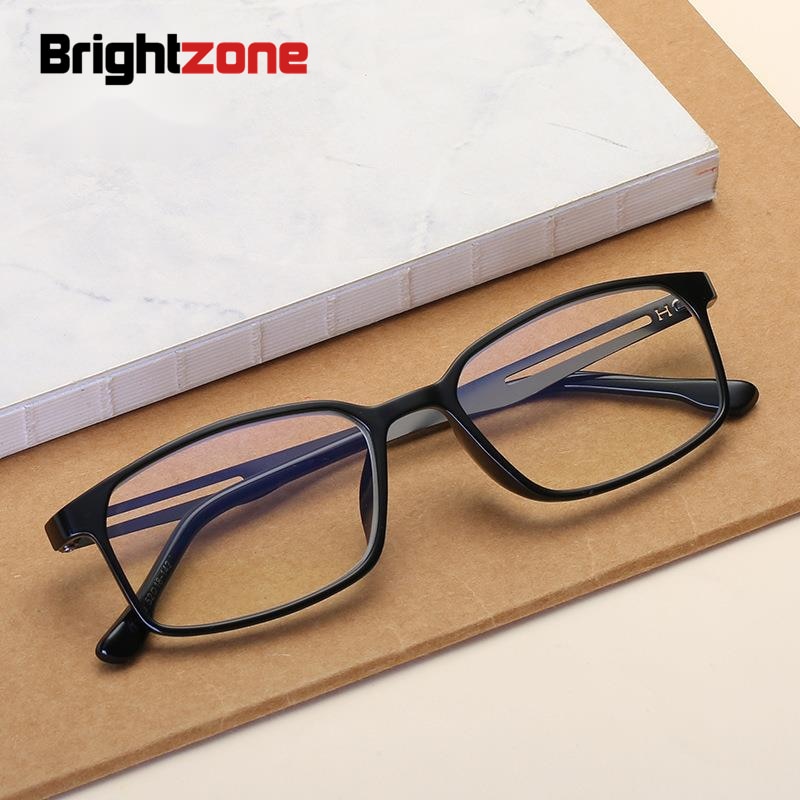 Brightzone Men's Full Rim Square Alloy Presbyopic Reading Glasses 1605 Reading Glasses Brightzone +100  