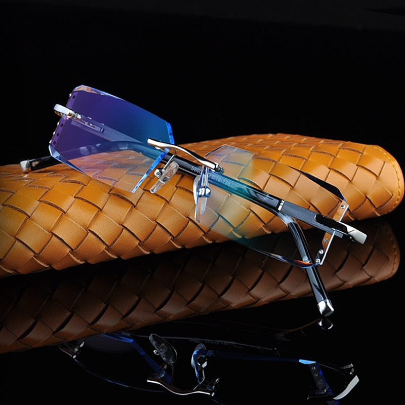 Reven Jate Men's Rimless Square Alloy Eyeglasses R58003 Rimless Reven Jate   