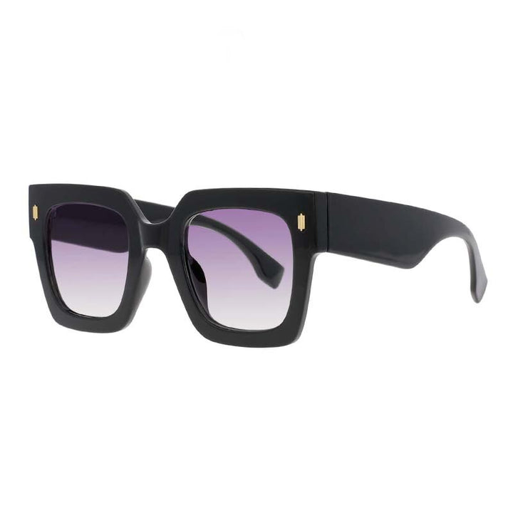 CCSpace Women's Full Rim Square Oversized Acetate Frame Sunglasses 53440 Sunglasses CCspace Sunglasses black  