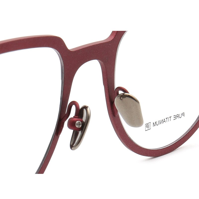 Muzz Women's Full Rim Square Round Titanium Frame Eyeglasses T7727 Full Rim Muzz   