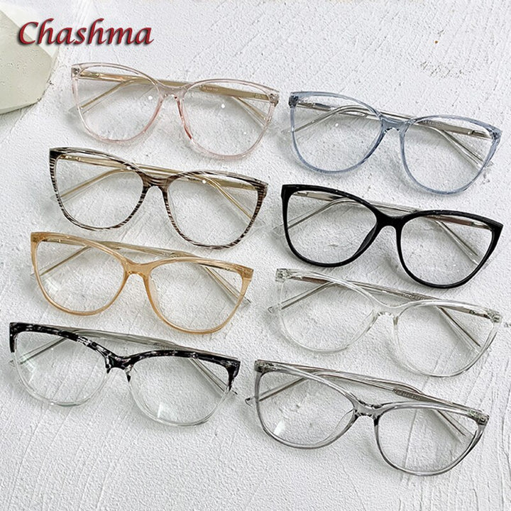Chashma Ochki Women's Full Rim Square Cat Eye Tr 90 Titanium Eyeglasses 7837 Full Rim Chashma Ochki   