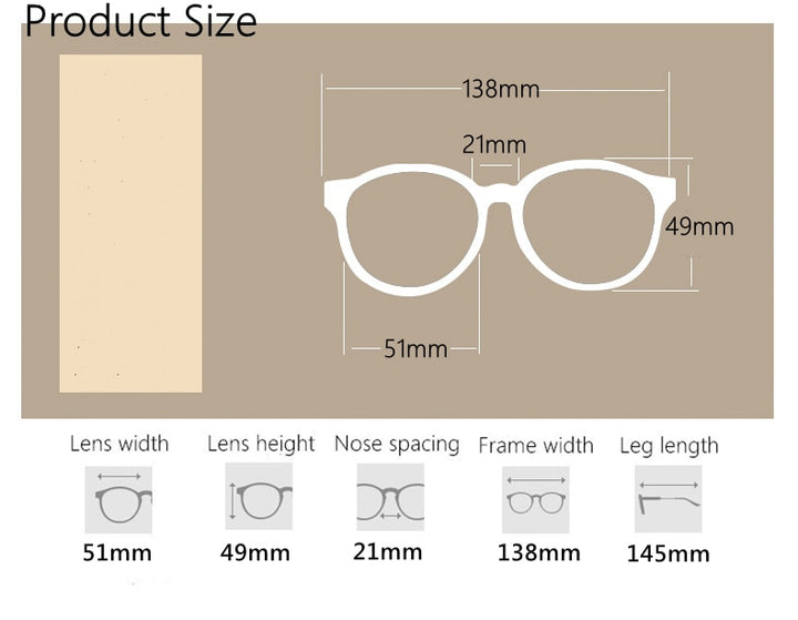 Yimaruili Unisex Full Rim Round Titanium Frame Eyeglasses 1901 Full Rim Yimaruili Eyeglasses   