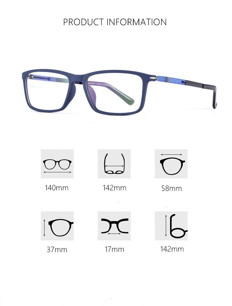 Yimaruili Unisex TR 90 Resin Titanium Full Rim Frame Eyeglasses P9164 Full Rim Yimaruili Eyeglasses   