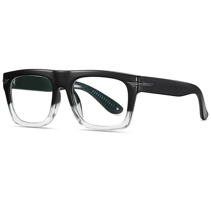Reven Jate Men's Eyeglasses 3394 Tr-90 Plastic Spectacles Full Rim Full Rim Reven Jate black transparent  