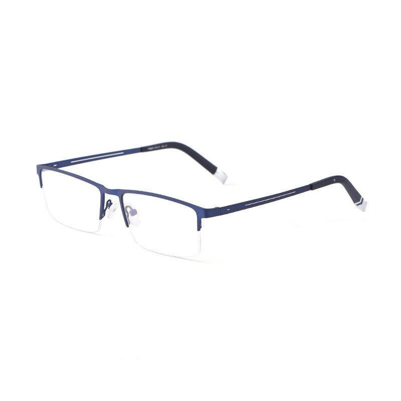 Yimaruili Unisex Semi Rim Alloy Frame Eyeglasses P8825 Semi Rim Yimaruili Eyeglasses Blue  