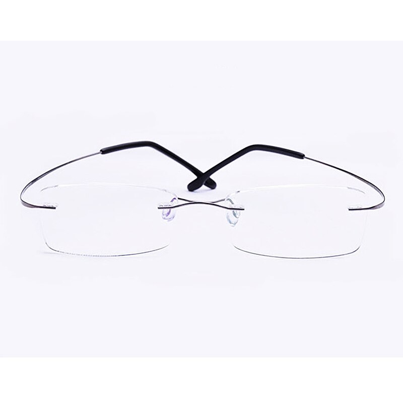 Yimaruili Unisex Rimless TR 90 Resin β Titanium Frame Eyeglasses Rimless Yimaruili Eyeglasses Gray  