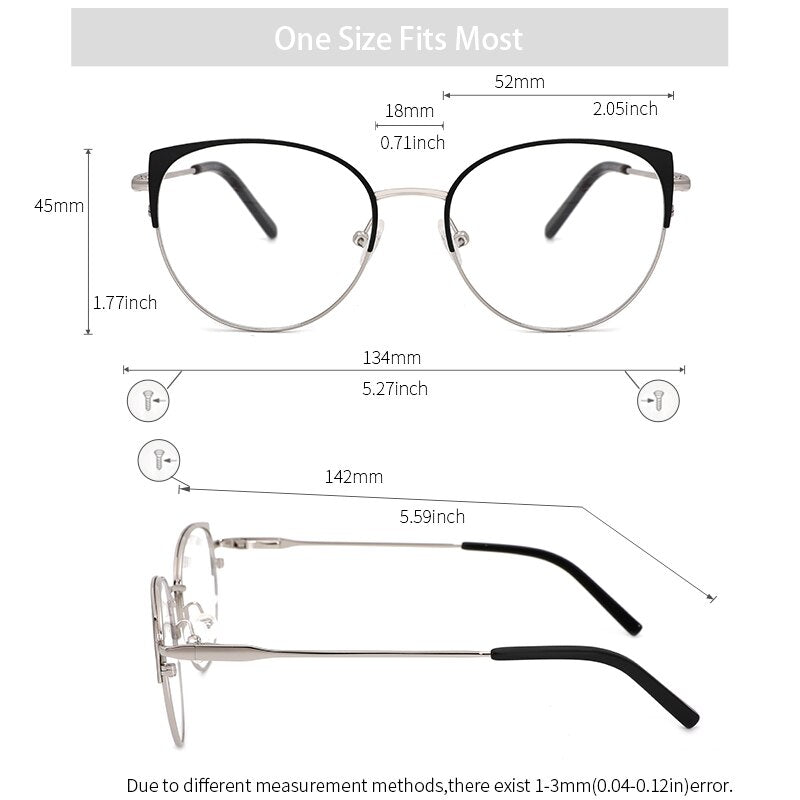 Women's Eyeglasses Frame Cat Eye Metal Yc8031 Frame Kansept   