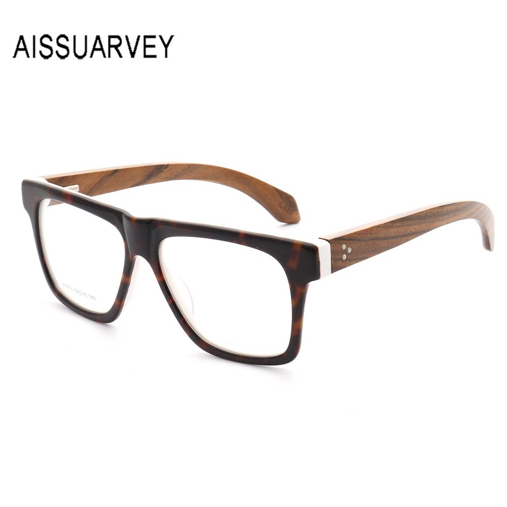 Aissuarvey Unisex Full Rim Rectangular Frame Wooden Eyeglasses K6613 Full Rim Aissuarvey Eyeglasses k6613-C940 CN 