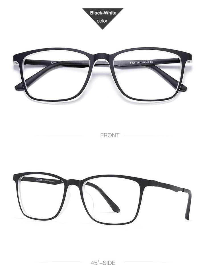 Hotony Unisex Full Rim Square Ultem Frame Eyeglasses 8808 Full Rim Hotony   